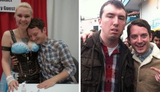 Nikto sa nefotí s fanúšikmi lepšie, ako Elijah Wood, 10 fotiek