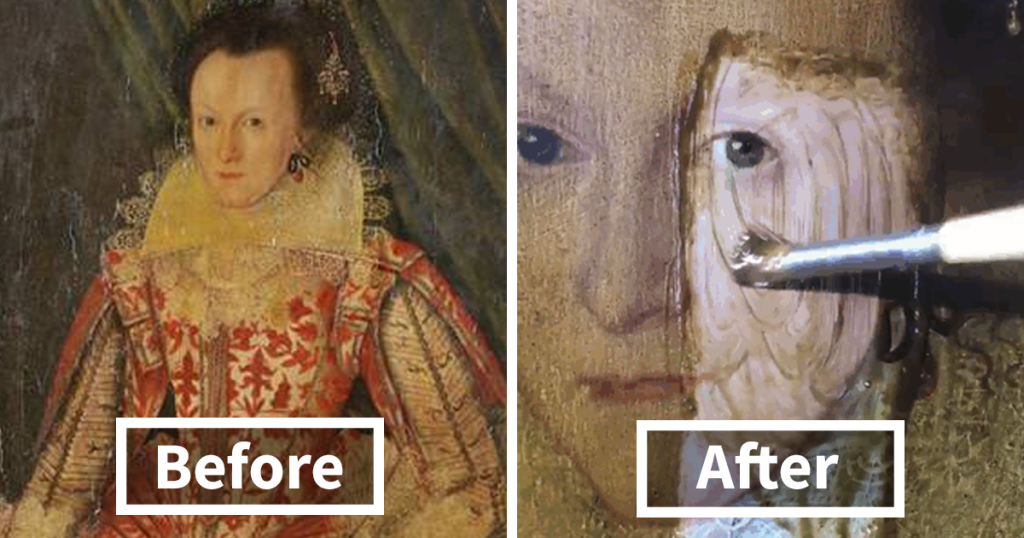 Profík odstránil 200 ročný lak zo 400 ročnej maľby a toto je výsledok