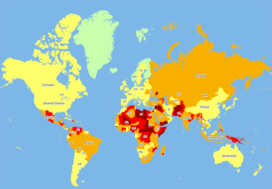 najnebezpečnejšie krajiny sveta